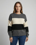 Lockerer Streifenpullover Damen Bequem | R&B