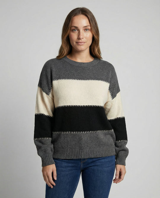 Lockerer Streifenpullover Damen Bequem | R&B