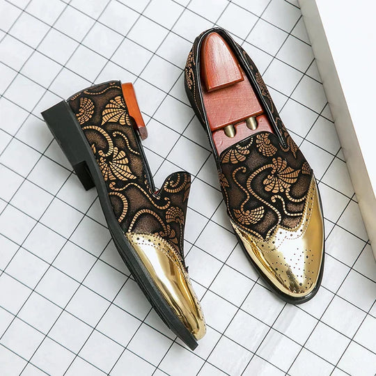 Stylische Loafer mit Spitzenmuster für Herren R&B