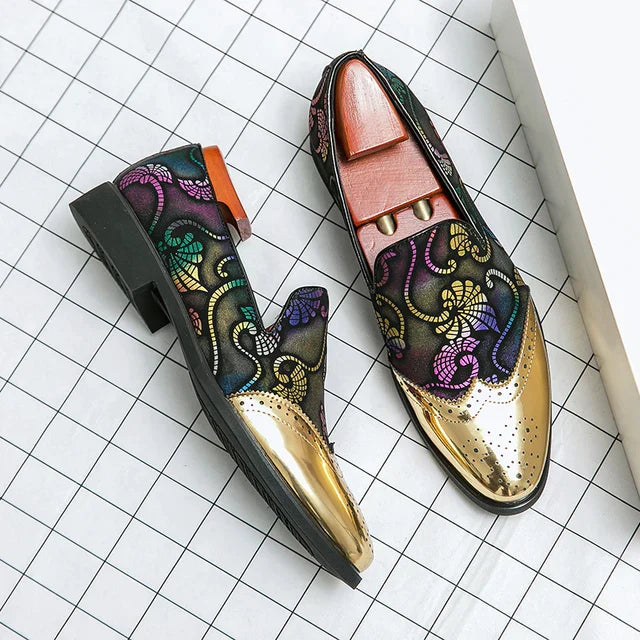 Stylische Loafer mit Spitzenmuster für Herren R&B