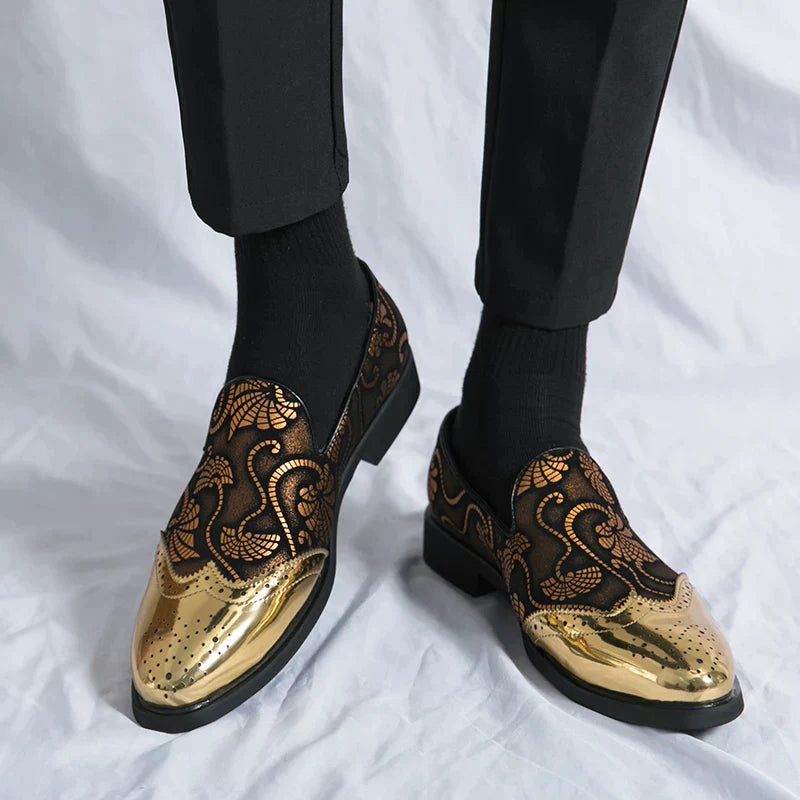 Stylische Loafer mit Spitzenmuster für Herren R&B