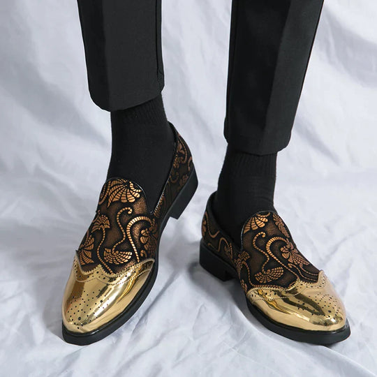Stylische Loafer mit Spitzenmuster für Herren R&B