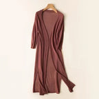 R&B | Lange Offene Front Strickjacke