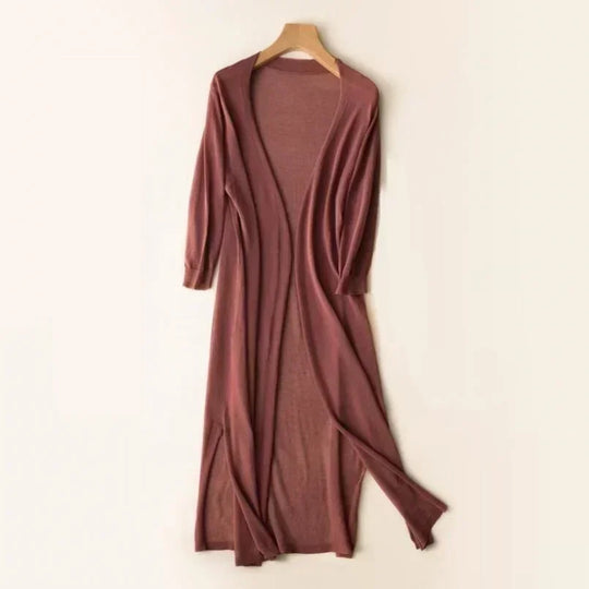R&B | Lange Offene Front Strickjacke