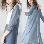 R&B | Lange Offene Front Strickjacke