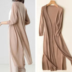 R&B | Lange Offene Front Strickjacke