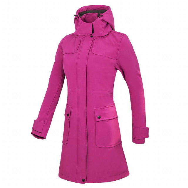 R&B | Lange Outdoor Regenjacke Mit Kapuze Für Damen Perfekt Für Outdoor Aktivitäten