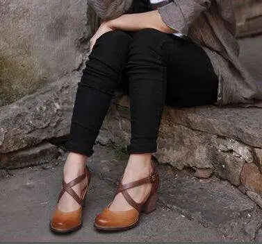 R&B | Hellbraune Sommer Leder High Heels