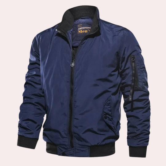 R&B | Herren Bomberjacke - Voller Reißverschluss mit Rippdetails