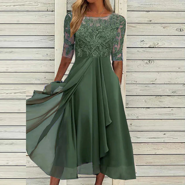 dunkelblaues festkleid