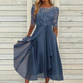 dunkelblaues festkleid