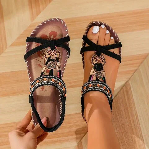Heidi-Mode | Boho Flache Sandalen
