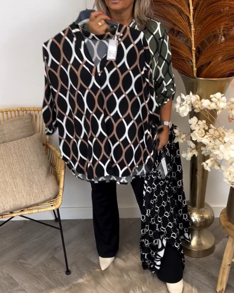 R&B | Bluse mit grafischem Druck