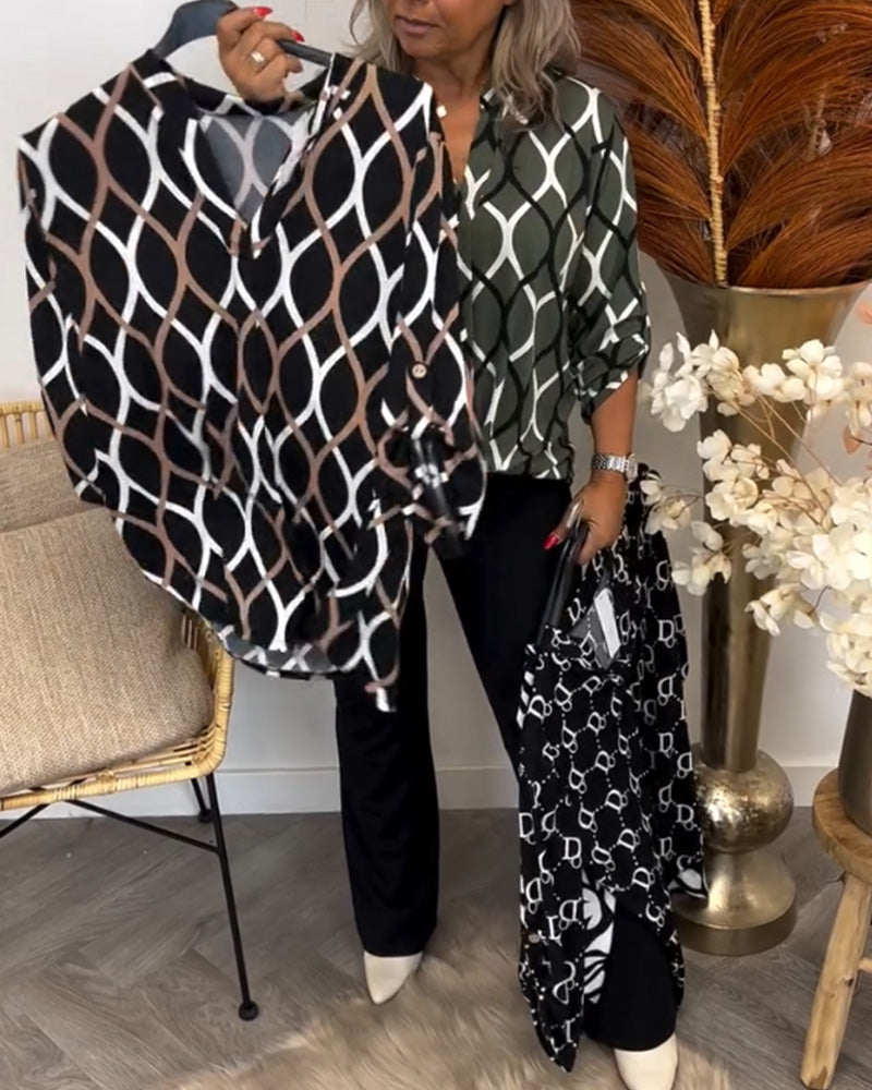 R&B | Bluse mit grafischem Druck