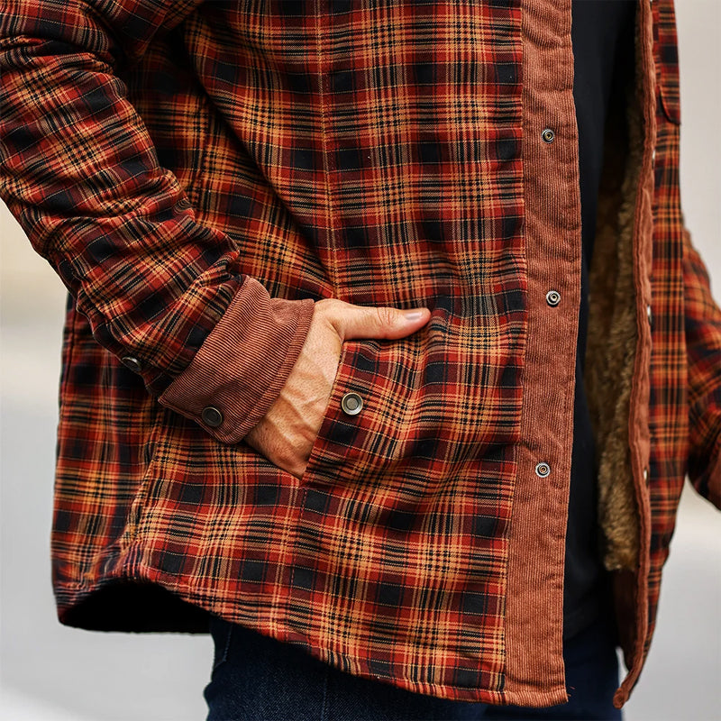 R&B | Karierte Sherpa Outdoor Jacke