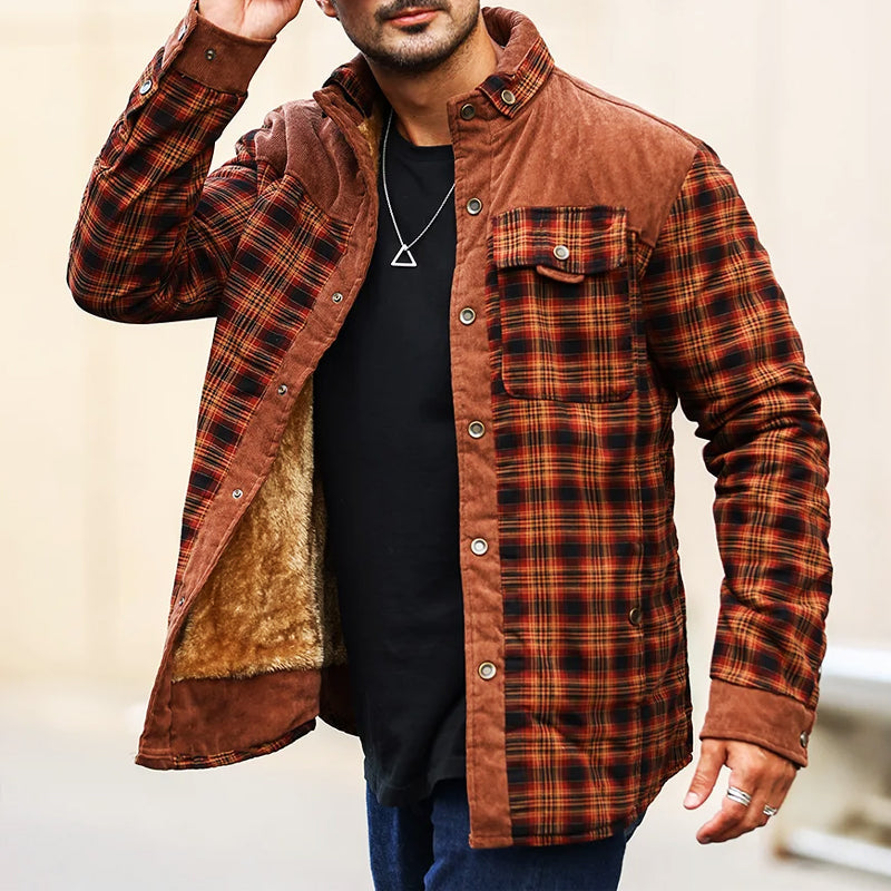 R&B | Karierte Sherpa Outdoor Jacke