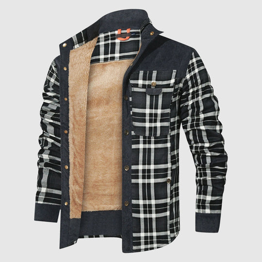 R&B | Karierte Sherpa Outdoor Jacke