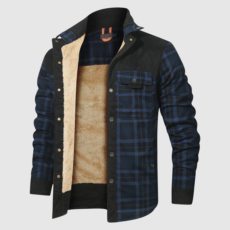 R&B | Karierte Sherpa Outdoor Jacke