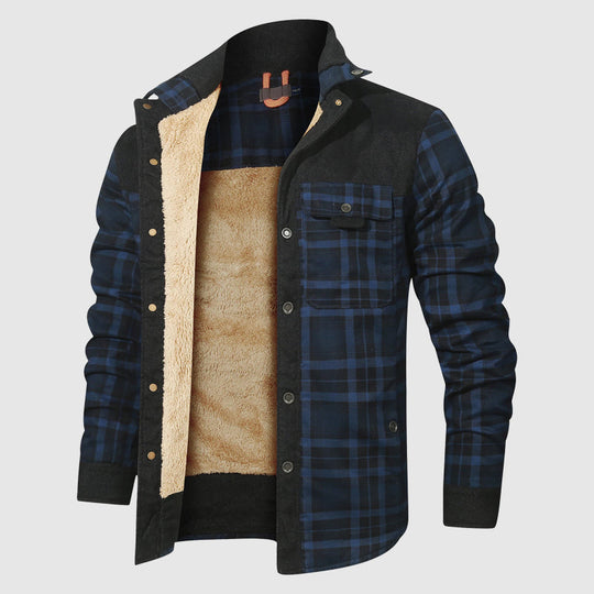 R&B | Karierte Sherpa Outdoor Jacke