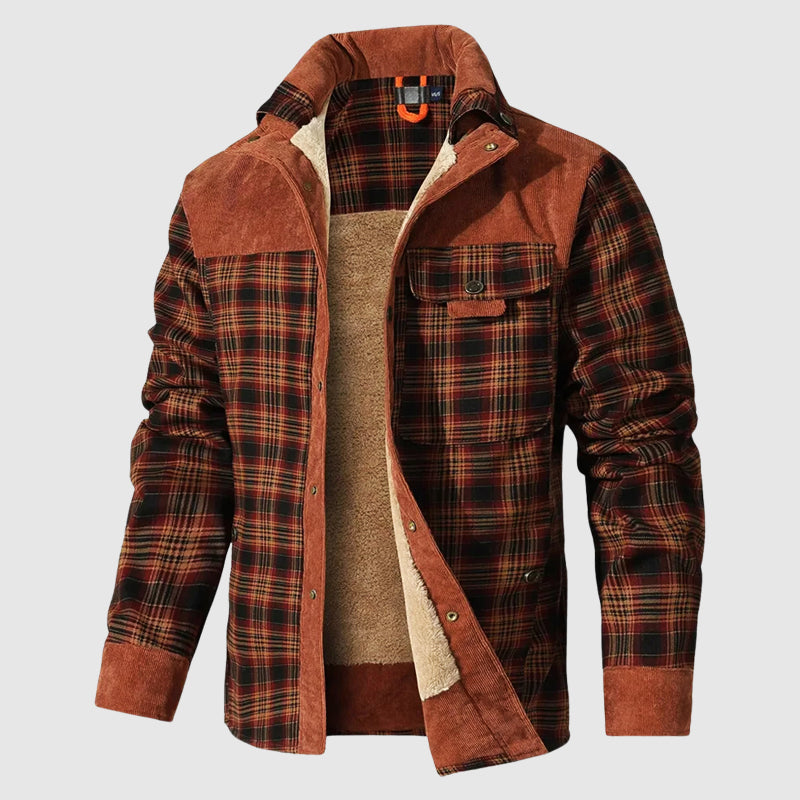 R&B | Karierte Sherpa Outdoor Jacke