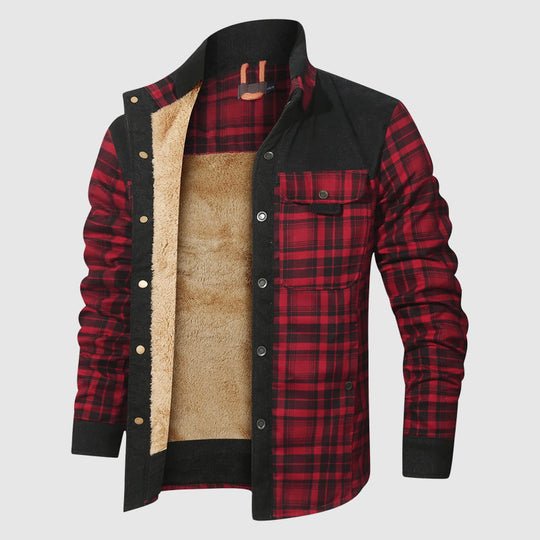 R&B | Karierte Sherpa Outdoor Jacke