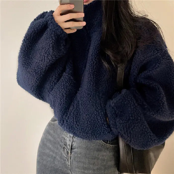 R&B | Stehkragen Kuschelige Teddyjacke für Frauen
