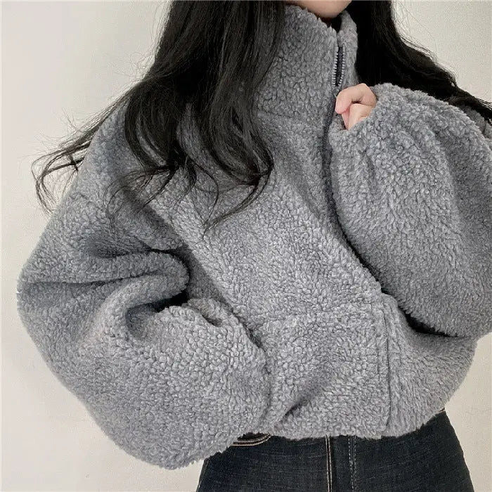 R&B | Stehkragen Kuschelige Teddyjacke für Frauen