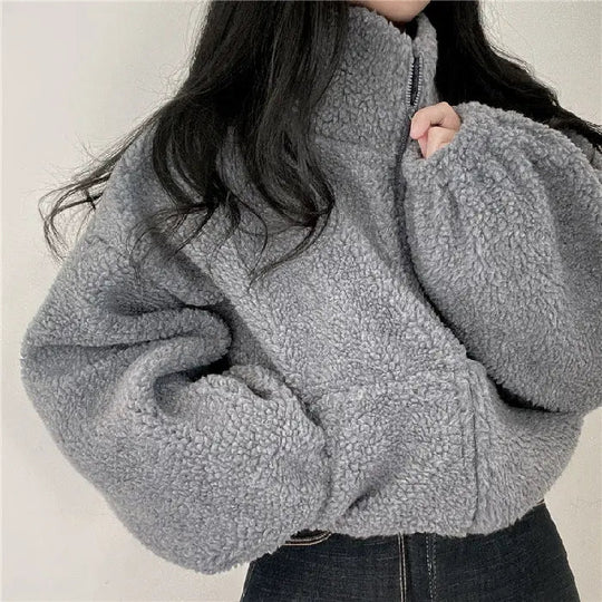 R&B | Stehkragen Kuschelige Teddyjacke für Frauen