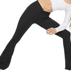 Damen Hohe Taille Flared Leggings mit Raffungen R&B