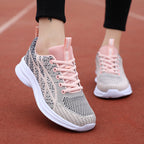 Damen Sportliche Knit-Sneaker mit atmungsaktiver Mesh-Oberfläche und rutschfester Sohle