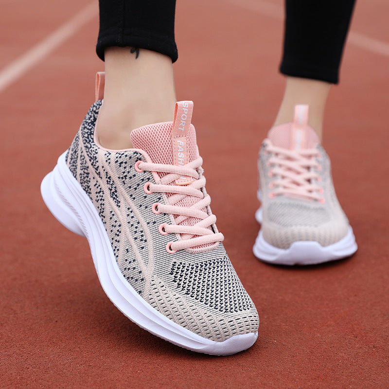 Damen Sportliche Knit-Sneaker mit atmungsaktiver Mesh-Oberfläche und rutschfester Sohle