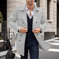 Herren Doppelt-knopf Trenchcoat mit praktischen Taschen R&B
