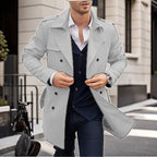 Herren Doppelt-knopf Trenchcoat mit praktischen Taschen R&B