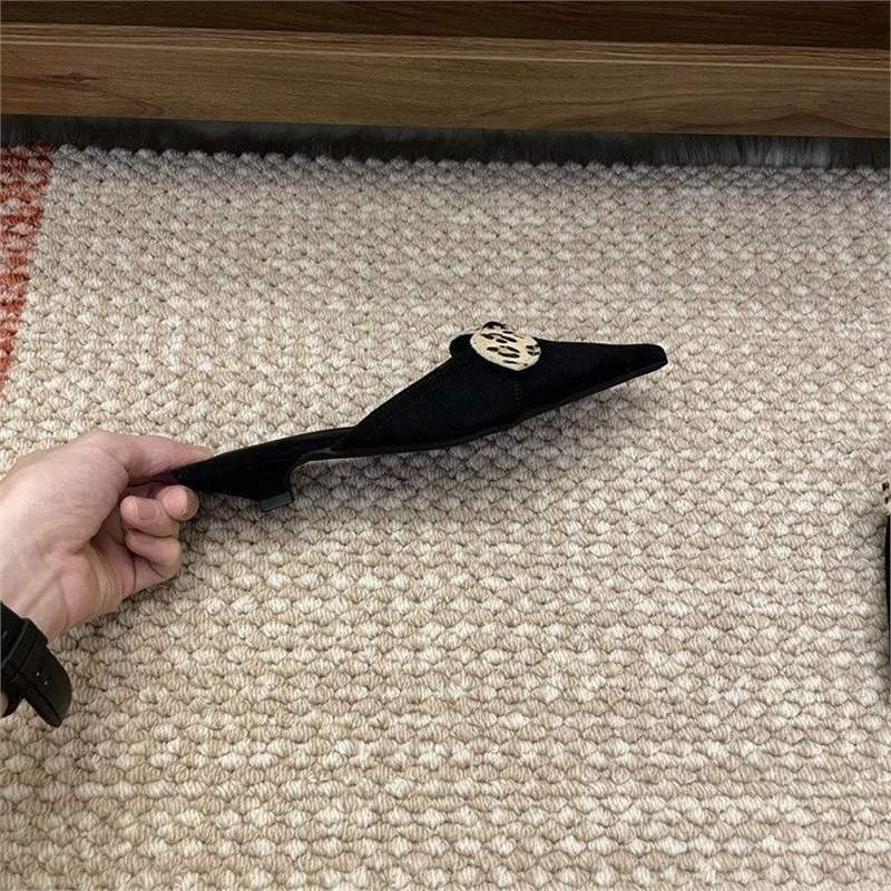 Damen spitze Slingback Mules mit zierlicher Schleifenverzierung R&B