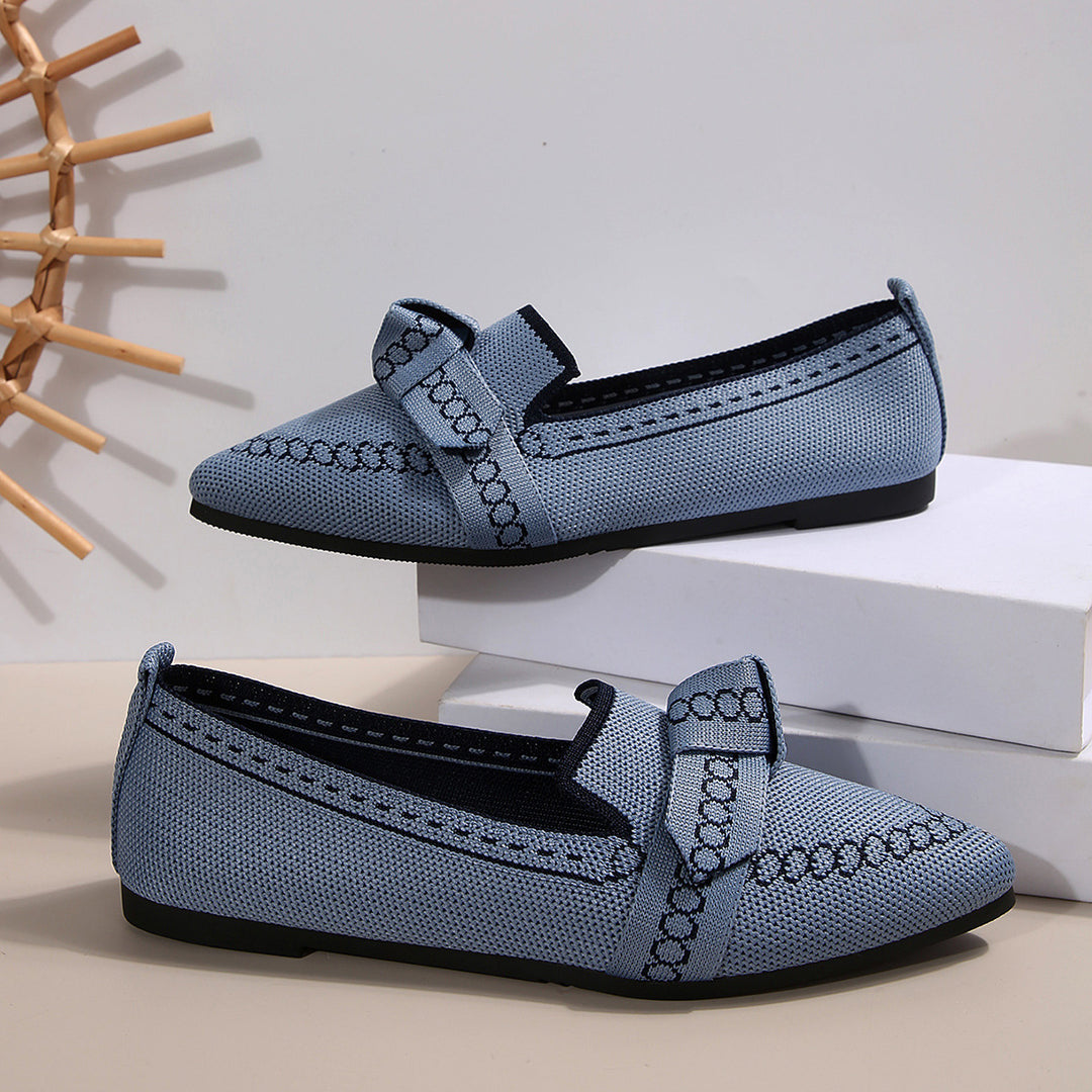 Damen elegante Mokassins mit dekorativem Schleifen-Detail R&B