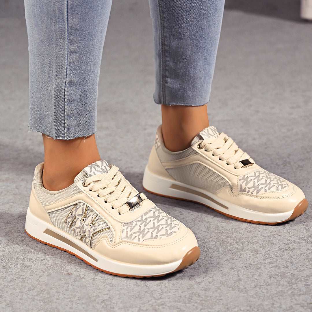 Damen Modische Sneakers mit atmungsaktiver Mesh-Oberfläche und trendigen Designelementen R&B
