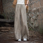 Damen weite Leinenhose mit eleganter Textur R&B