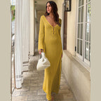 Damen elegantes Häkelkleid mit tiefem Ausschnitt R&B