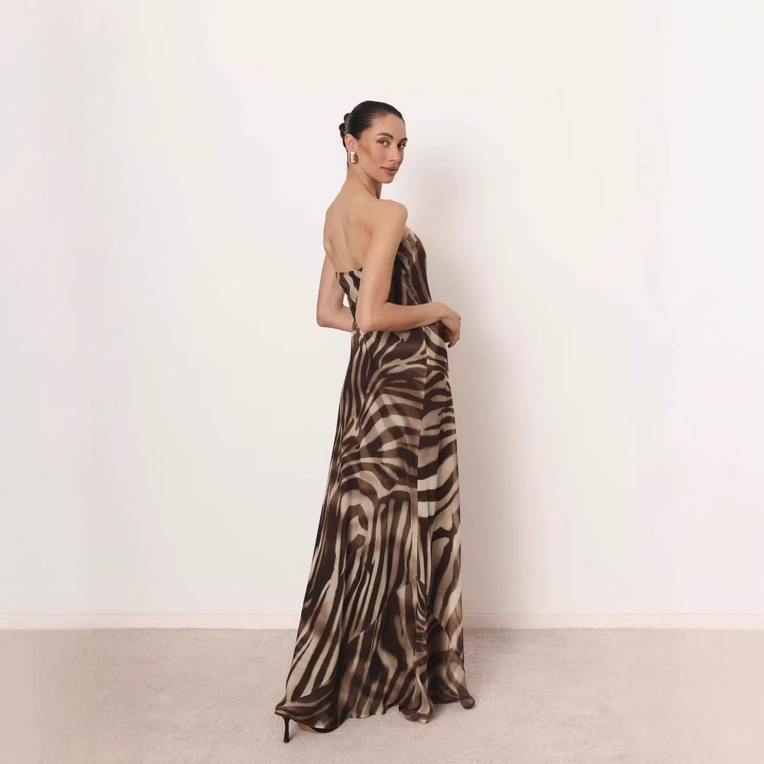 Damen Elegantes langes Kleid mit schmalem Neckholder R&B