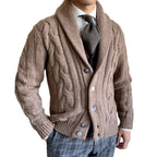 Herren Strickjacke mit modernen Zopfmuster R&B