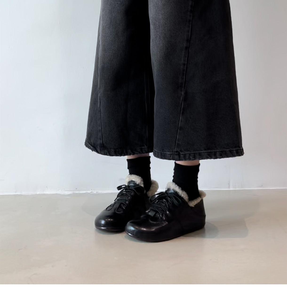Damen gemütliche Schnürschuhe mit warmem Fleece-Futter R&B