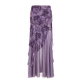Damen eleganter asymmetrischer Maxirock mit floralen Verzierungen R&B