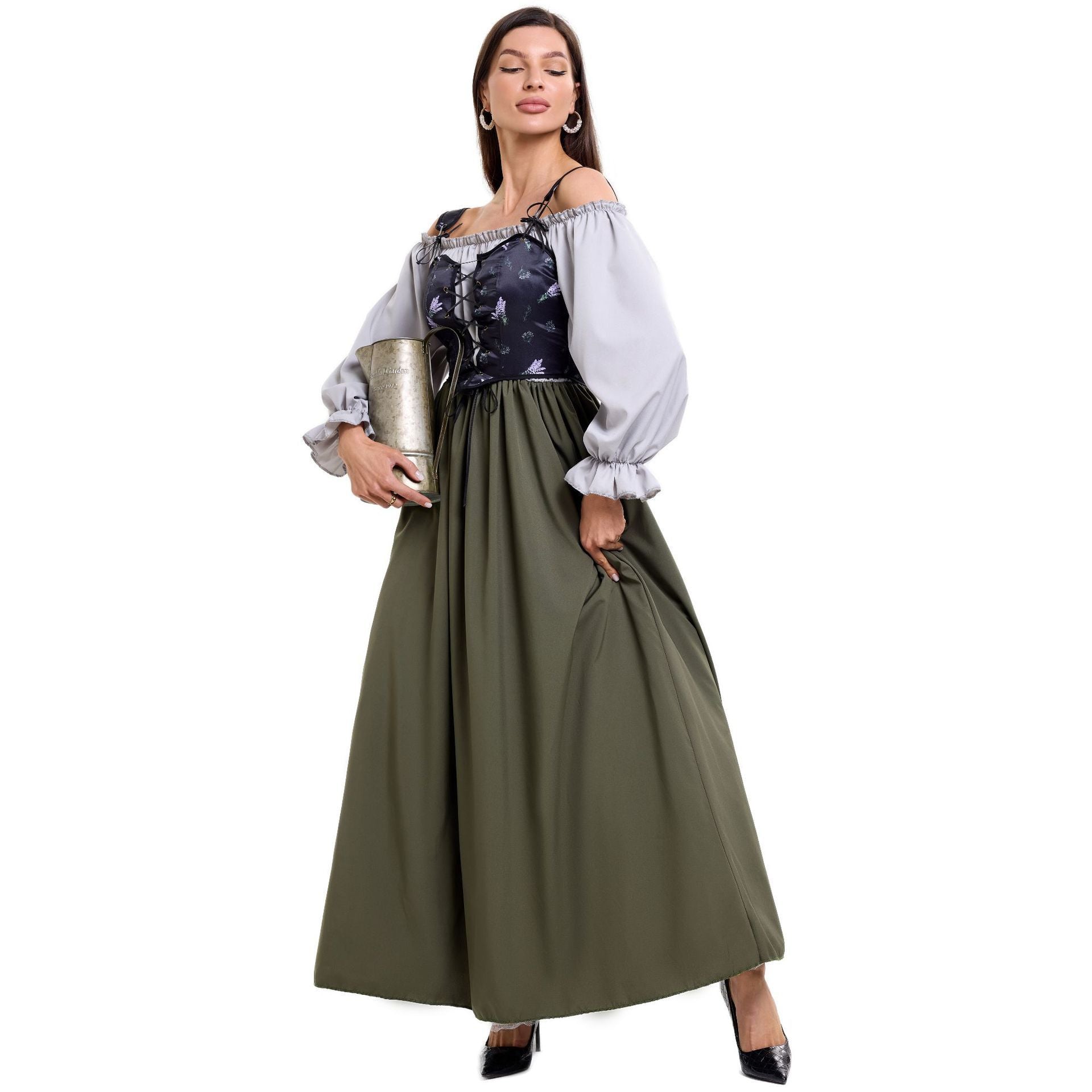 Damen Trachtenkleid mit romantischem Oberteil und fließendem Rock R&B