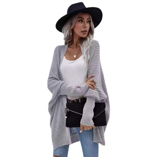 Damen luftige Strickjacke mit offenes Design und feiner Maschenstruktur R&B