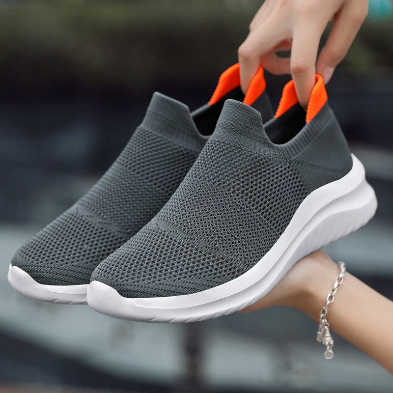 Damen Atmungsaktive Slip-On Laufschuhe mit elastischem Strickoberteil R&B
