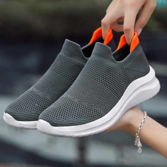 Damen Atmungsaktive Slip-On Laufschuhe mit elastischem Strickoberteil R&B