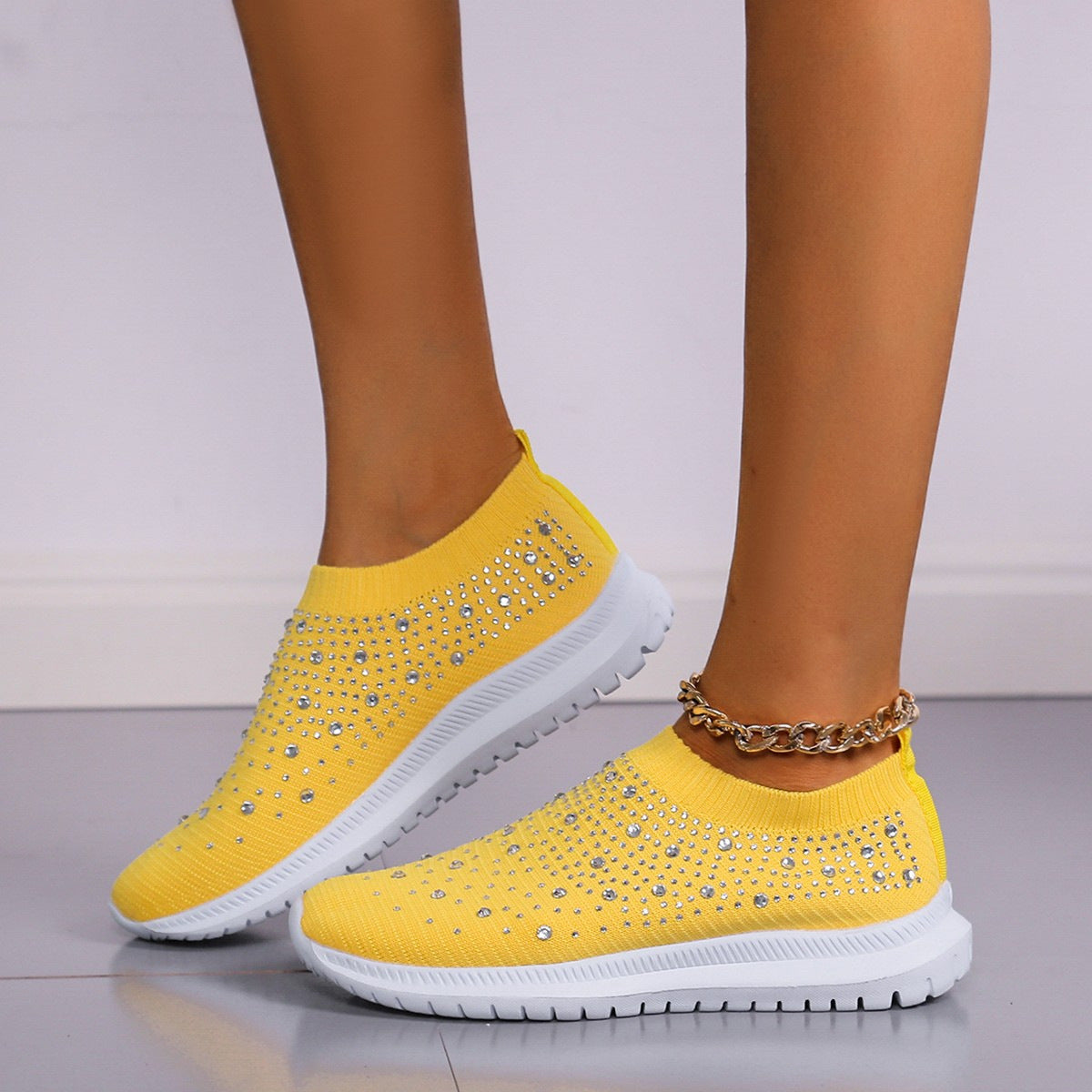 Damen Elegante und glitzernde Slip-On Sneakers