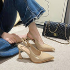 Damen Slingback Pumps mit spitzem Zehenbereich und elegantem Blockabsatz R&B