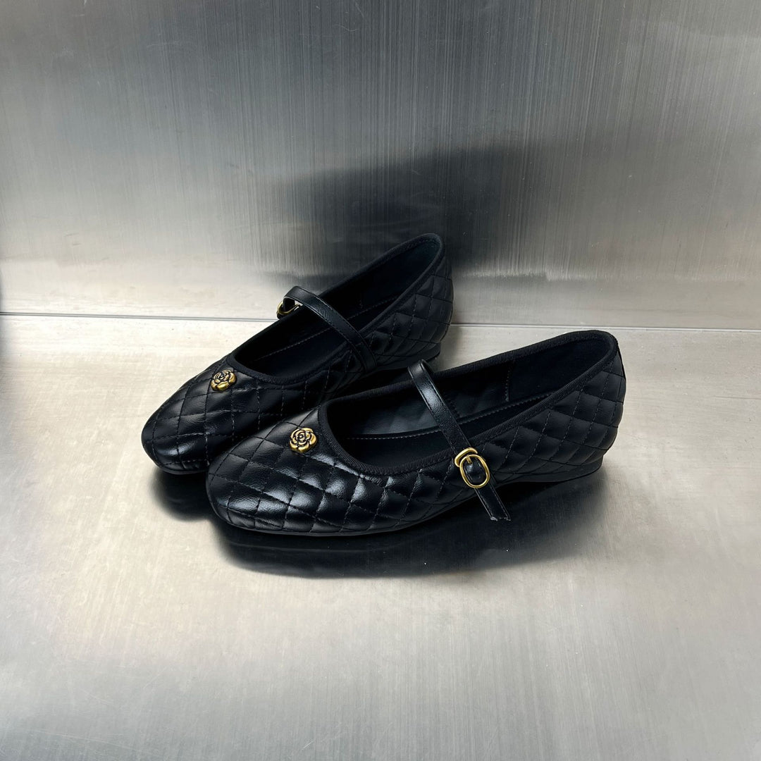 Damen elegante Ballerinas mit bequemer Riemenverzierung und edler Steppung R&B