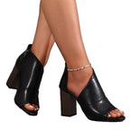 Damen Sandaletten mit peep-toe Design und modischem Reißverschluss R&B